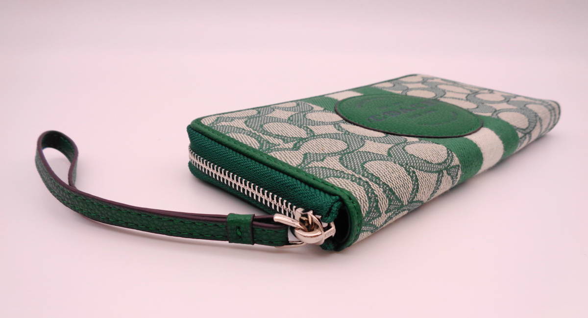 未使用 正規品 90 新品 同様 コーチ COACH 長財布 グリーン 緑 未使用 正規品 90 新品 同様 コーチ COACH 長財布 グリーン 緑