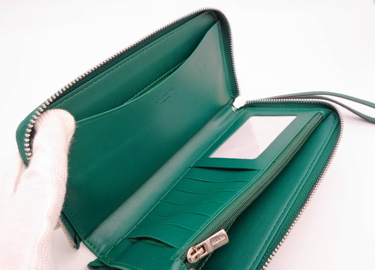 未使用 正規品 90 新品 同様 コーチ COACH 長財布 グリーン 緑 未使用 正規品 90 新品 同様 コーチ COACH 長財布 グリーン 緑