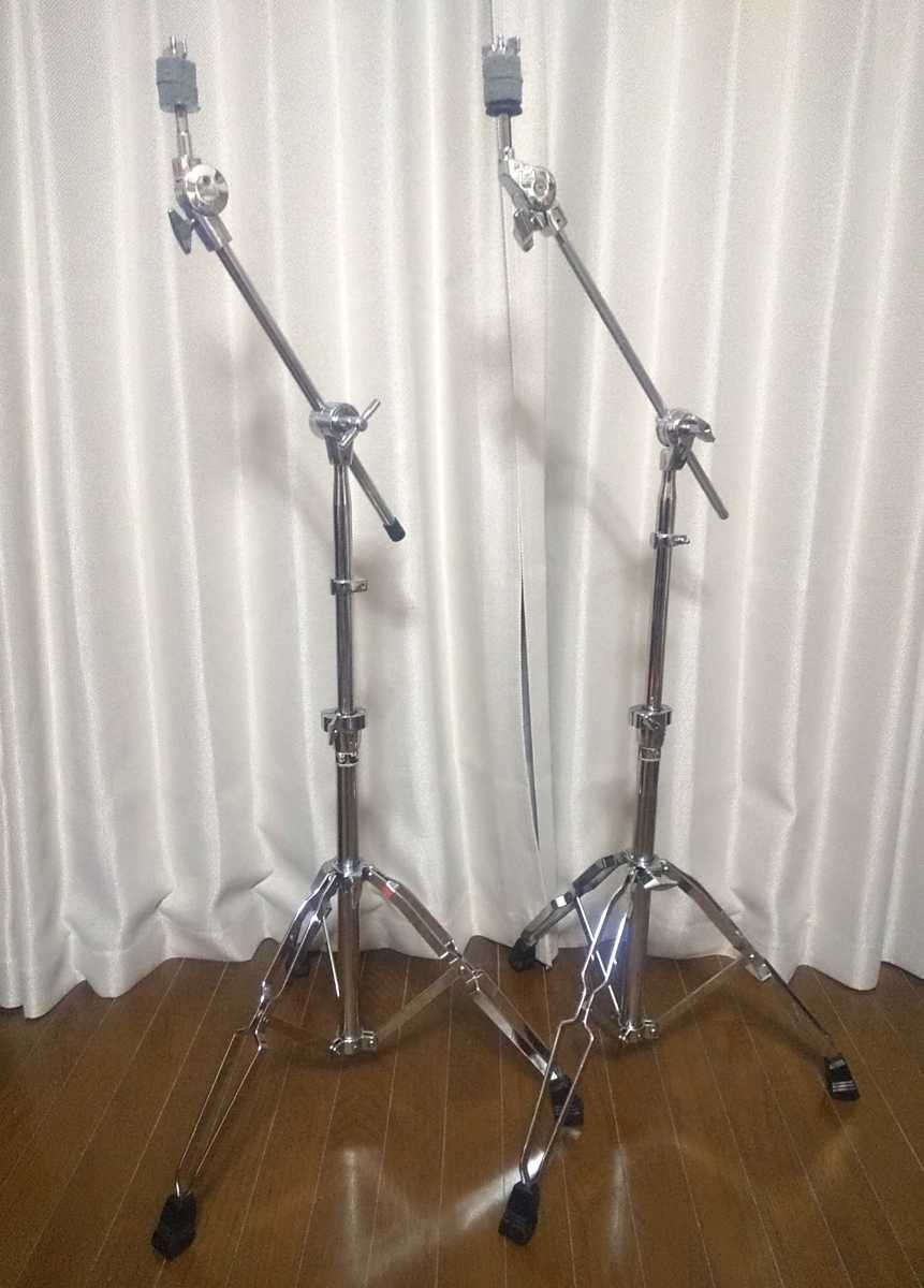 Pearlの古いシンバルスタンド2本セット 二段式 脚部は元々ツインタム