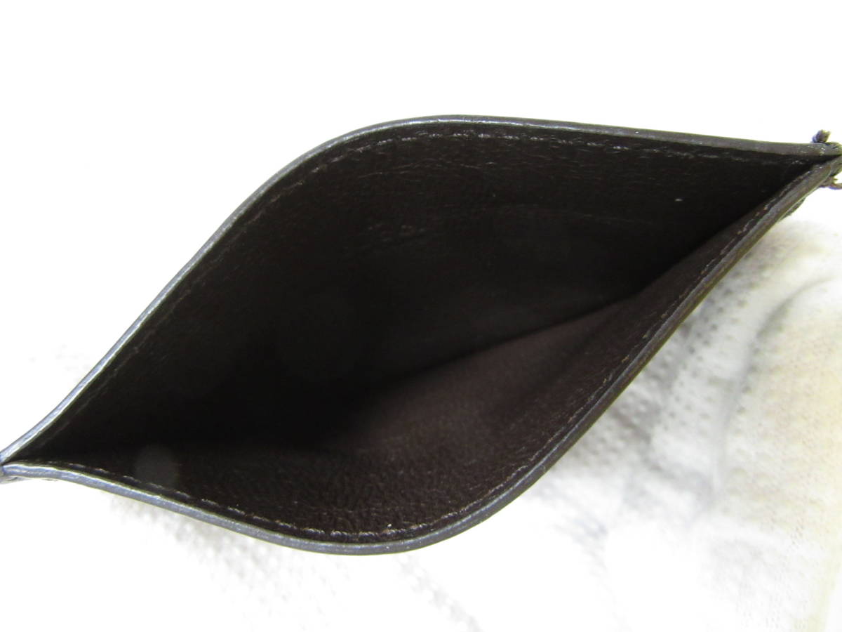 T7448 GUCCI グッチ シマ カードケース / パスケース 233166 2184 ダークブラウン MADE IN ITALY 品 ...