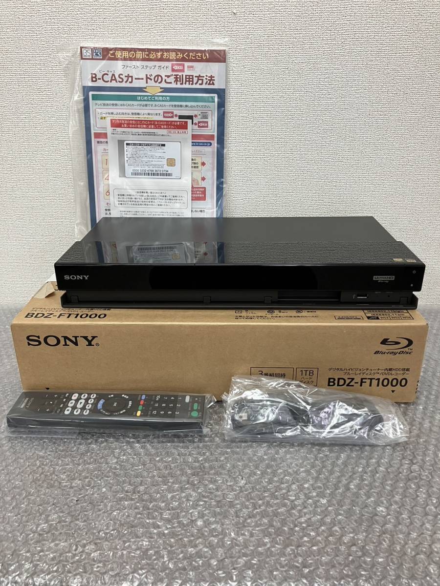 新品未使用品☆/SONY/ソニー/Blu-ray/DVDレコーダー/2018年製/BDZ-FT1000/0207e