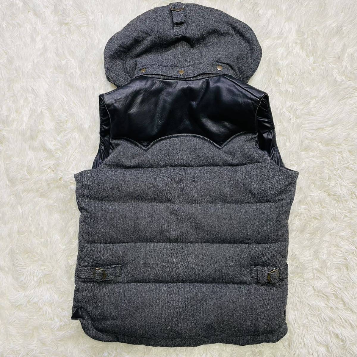 希少！YALE × J.PRESSE ジェイプレス ダウンベスト レザー 羊革×牛革 M 