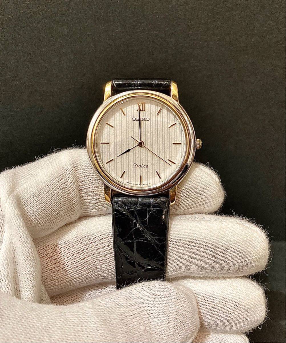 メンズ セイコー SEIKO DOLCE 稼働品 8N46-6000 メンズ デイト