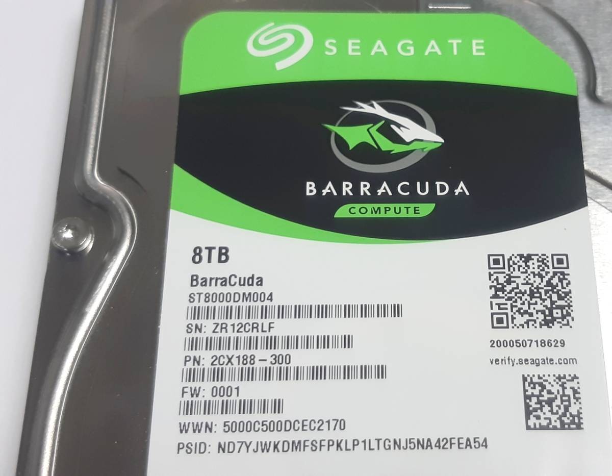 Seagate ST8000DM004 8TB 2台 3.5インチHDD 【公式通販】