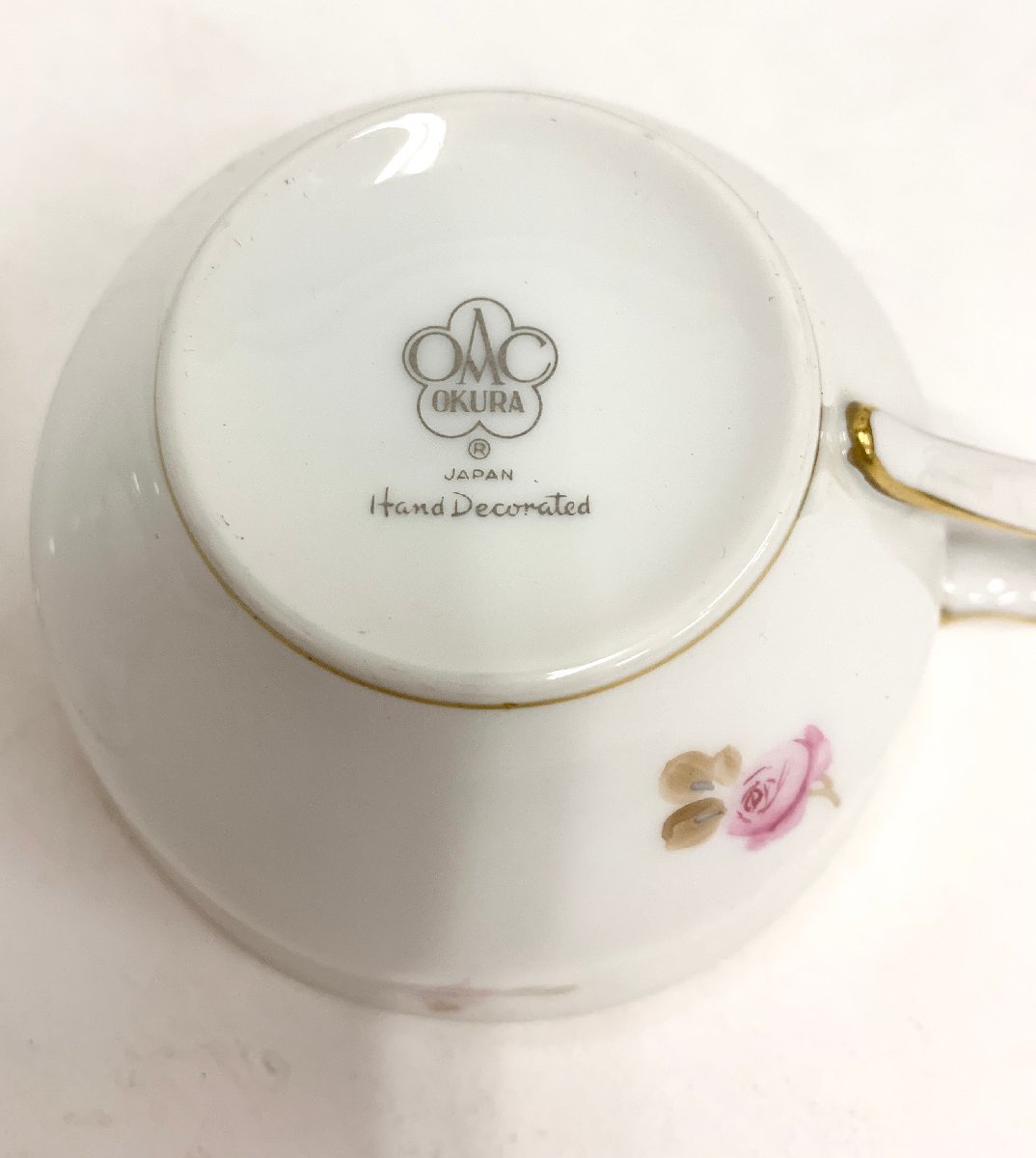 OKURA/大倉陶園 カップ＆ソーサー Hand Decorated 6客 金彩 ピンク