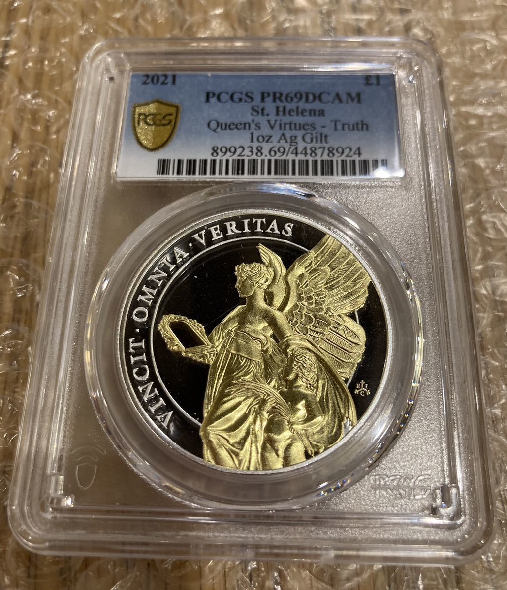 PCGS69鑑定】Gilt版 女王の美徳シリーズ 真実 イギリス領セントヘレナ