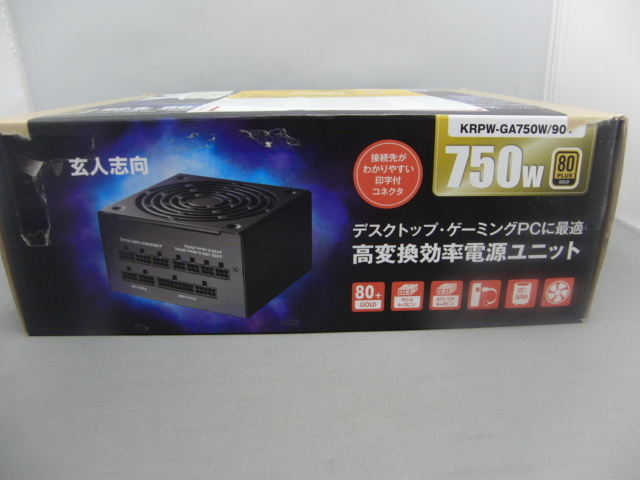 中古 玄人志向 80Plus GOLD 1000W ATX電源ユニット プラグイン KRPW