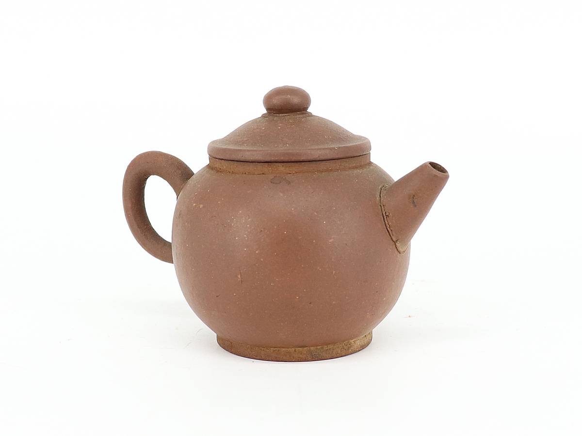 蔵】中国古玩 朱泥 急須 後手急須 砲口 茶壷 茶器 急須 唐物