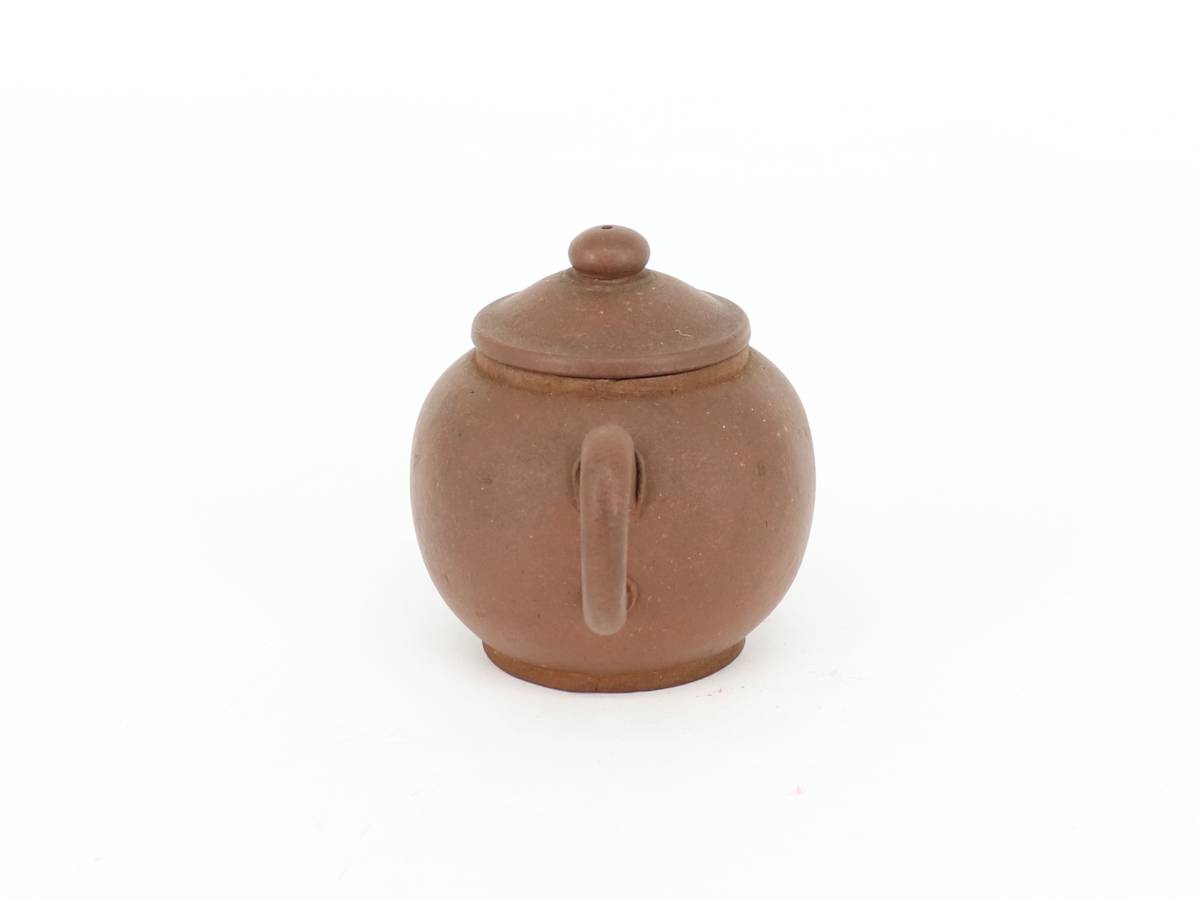蔵】中国古玩 朱泥 急須 後手急須 砲口 茶壷 茶器 急須 唐物
