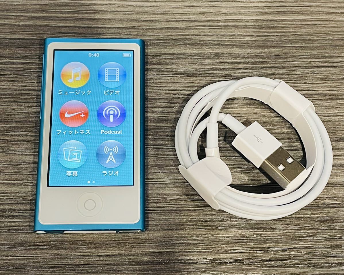 iPod nano 16GB ブルー 良品Apple iPod nano 第7世代 16GB MD477J