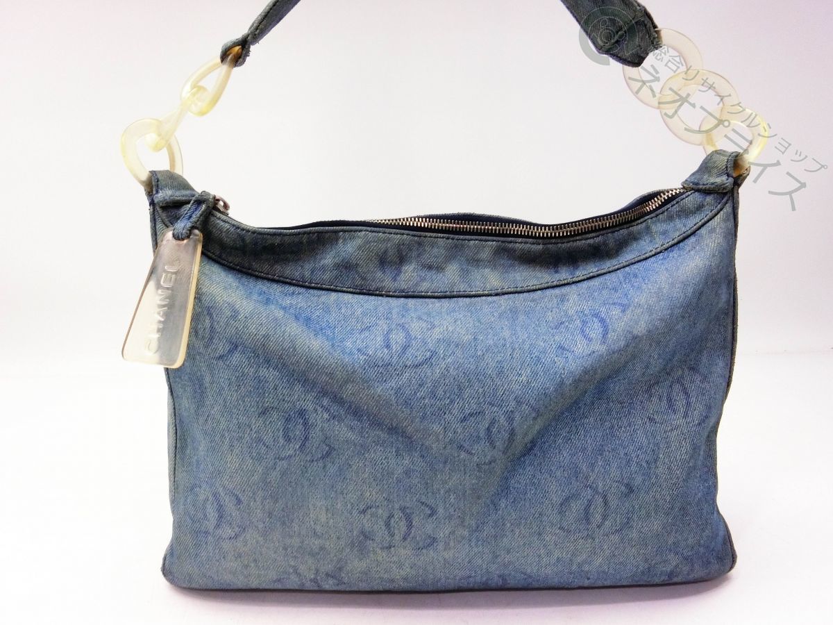 ◇S2572 CHANEL シャネル 激レア ココマーク デニム プラチェーン 