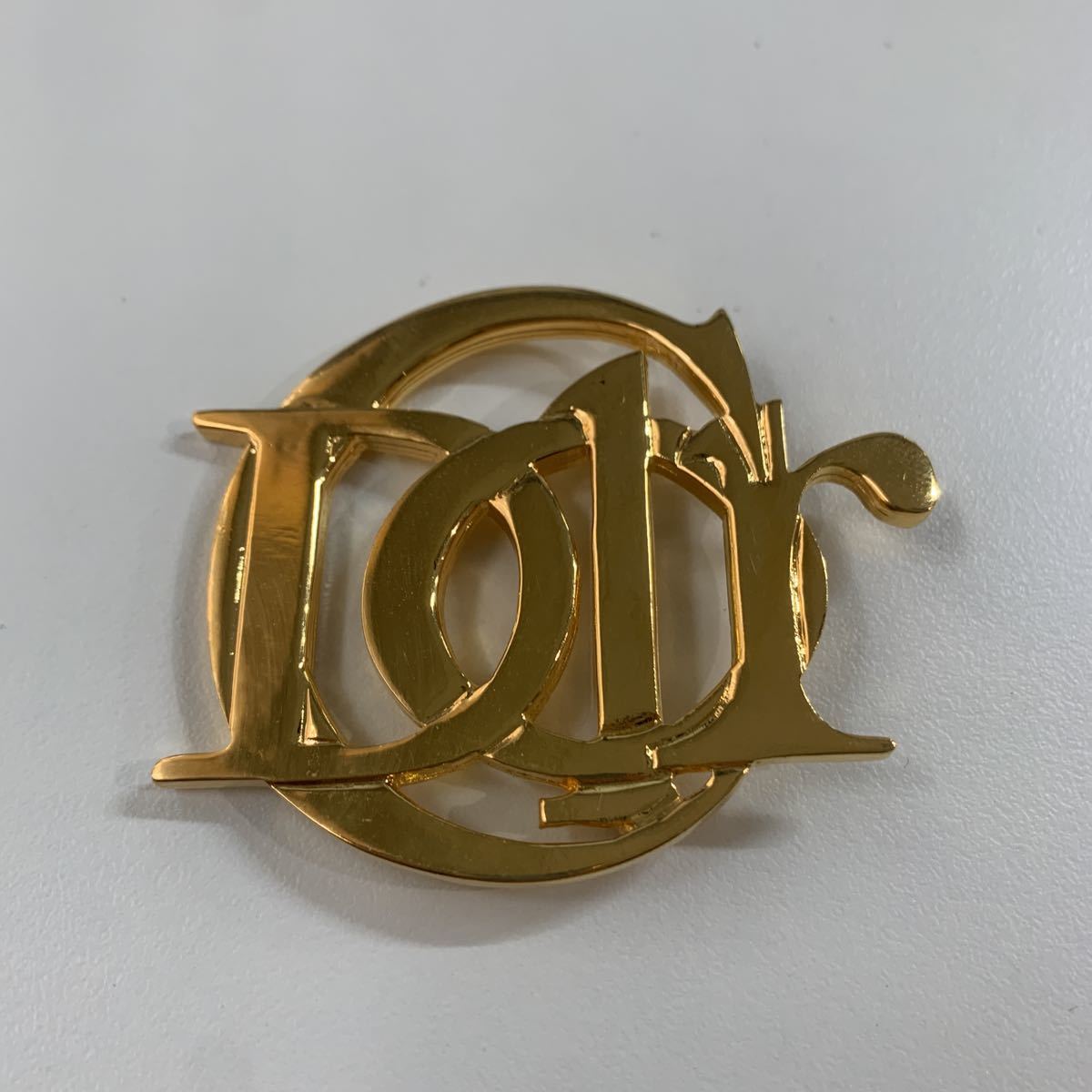 A 1円スタート Christian Dior ゴールドカラー ブローチ　Parfums Christian Dior クリスチャンディオール 