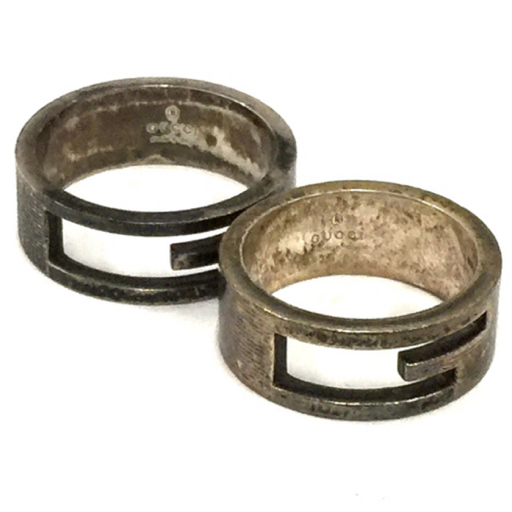 送料360円 グッチ リング 指輪 Gリング ペアリング メンズ 19.5号 レディース 14号 925 計2点 セット GUCCI 同梱NG