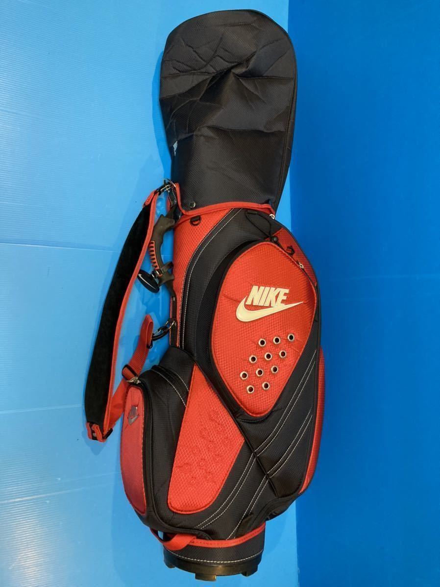 【タイガーウッズファン必見】＊廃盤美品＊NIKEGOLF／ナイキゴルフキャディバッグ 9.5型 赤×黒 ナイキ好き、ナイキマニア、ナイキファンに