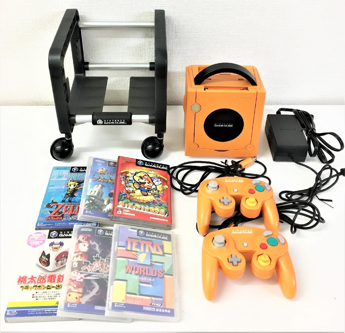＊N2-21 鴨宮中里店【ジャンク品】ニンテンドーゲームキューブ 本体+ソフト スマブラ／マリオ／ゼルダ／テトリス／桃鉄
