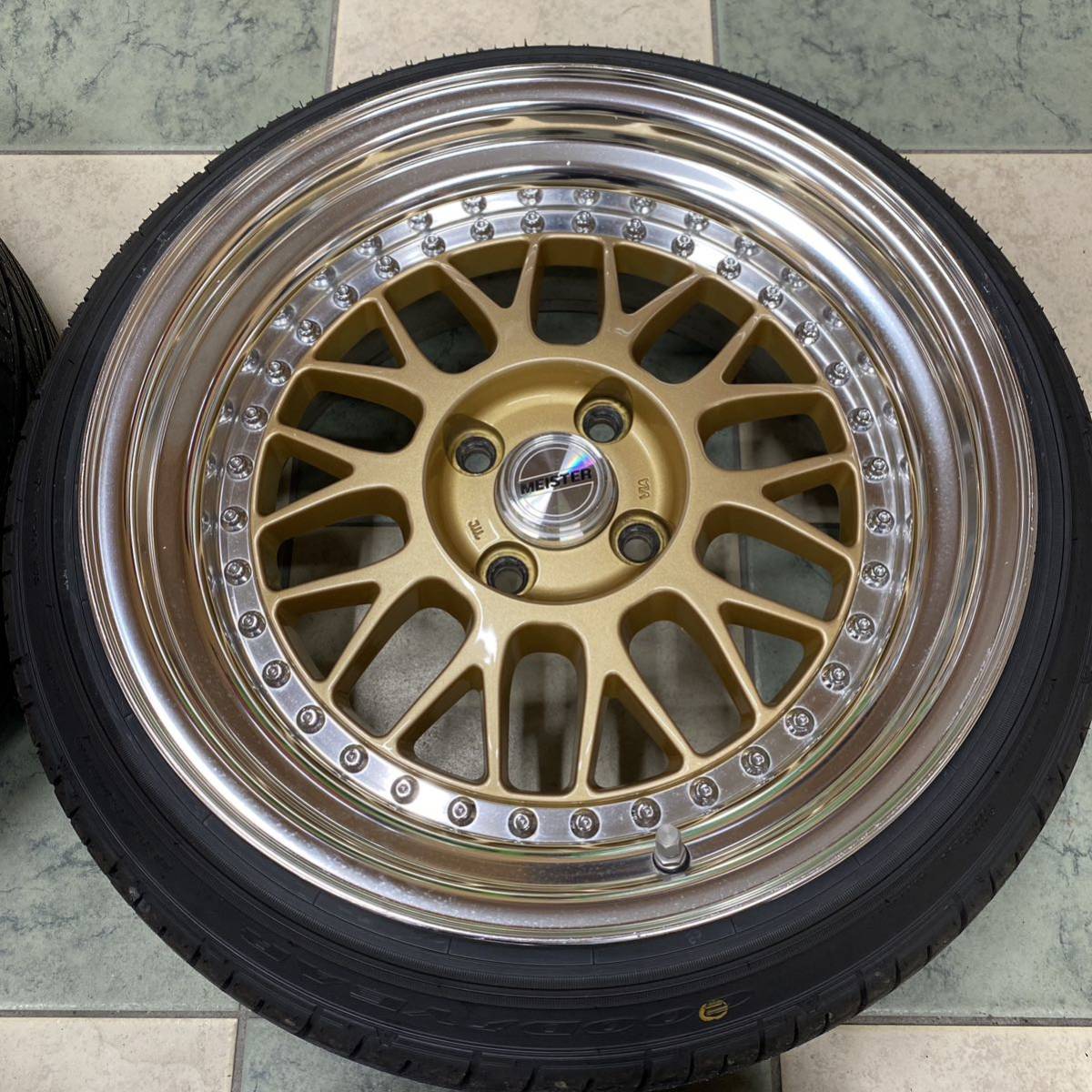 WORK ワーク マイスター M1 3P 16インチ 8.0J ゴールド 165/50R16 極上 美品 4本セット 