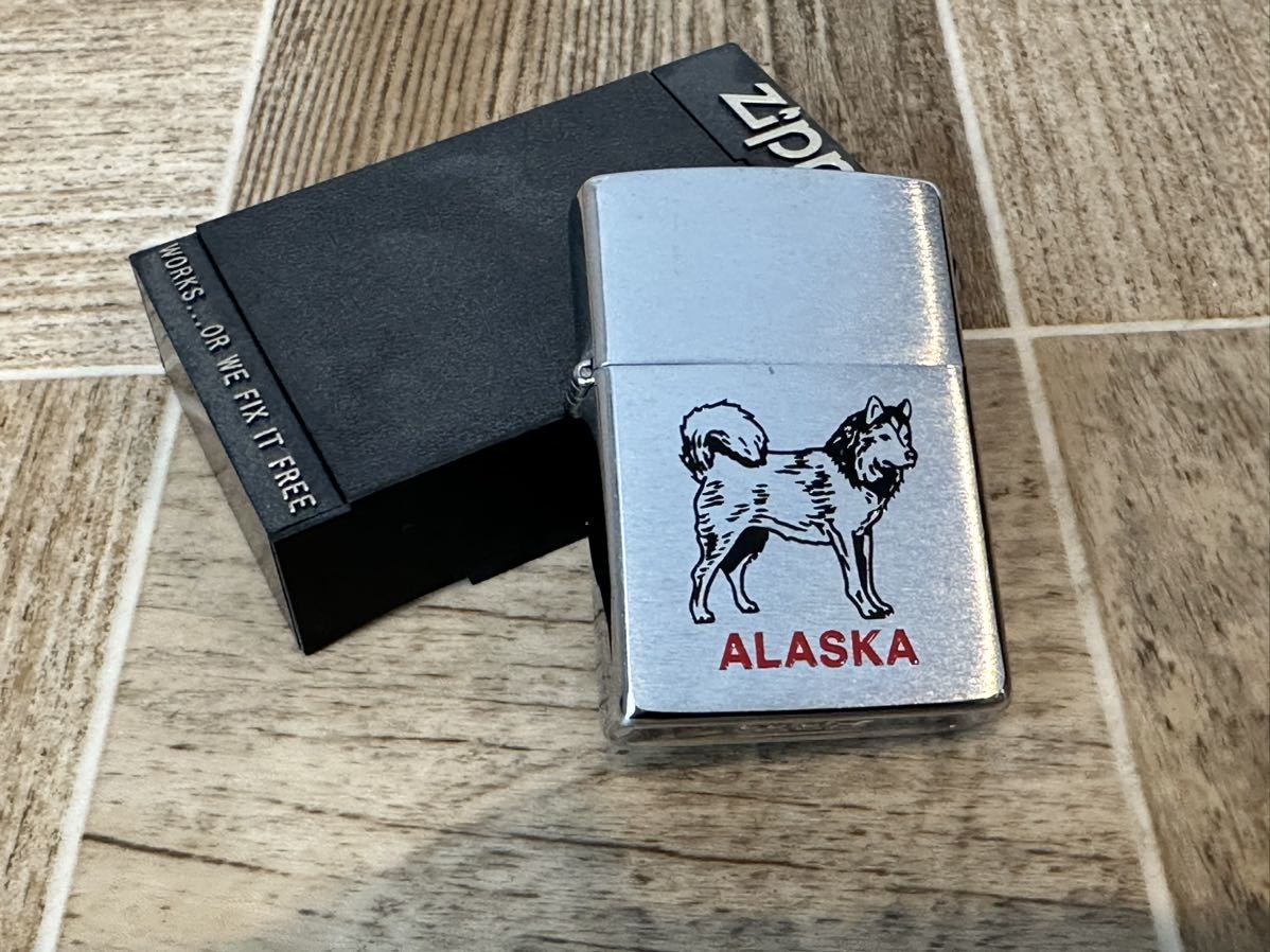 【未使用】ジッポライター 1991年 ZIPPO ALASKA アラスカ 犬 VII刻印 ヴィンテージ【札TB01】