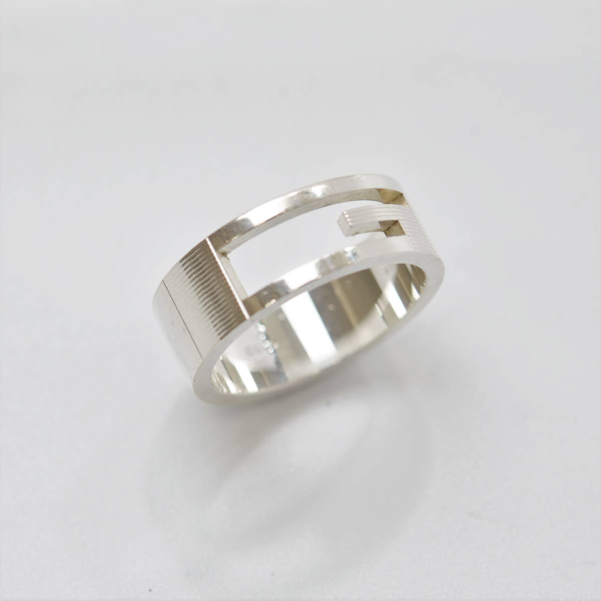 H 1円スタート GUCCI グッチ Gリング 925 シルバー リング #23 日本