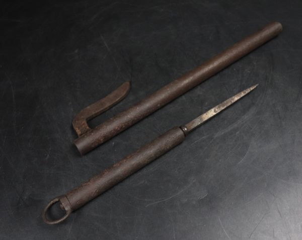 時代武具 珍品 江戸期 仕込十手 鉄地鉤付十手 TK178 十手 江戸時代 時代物