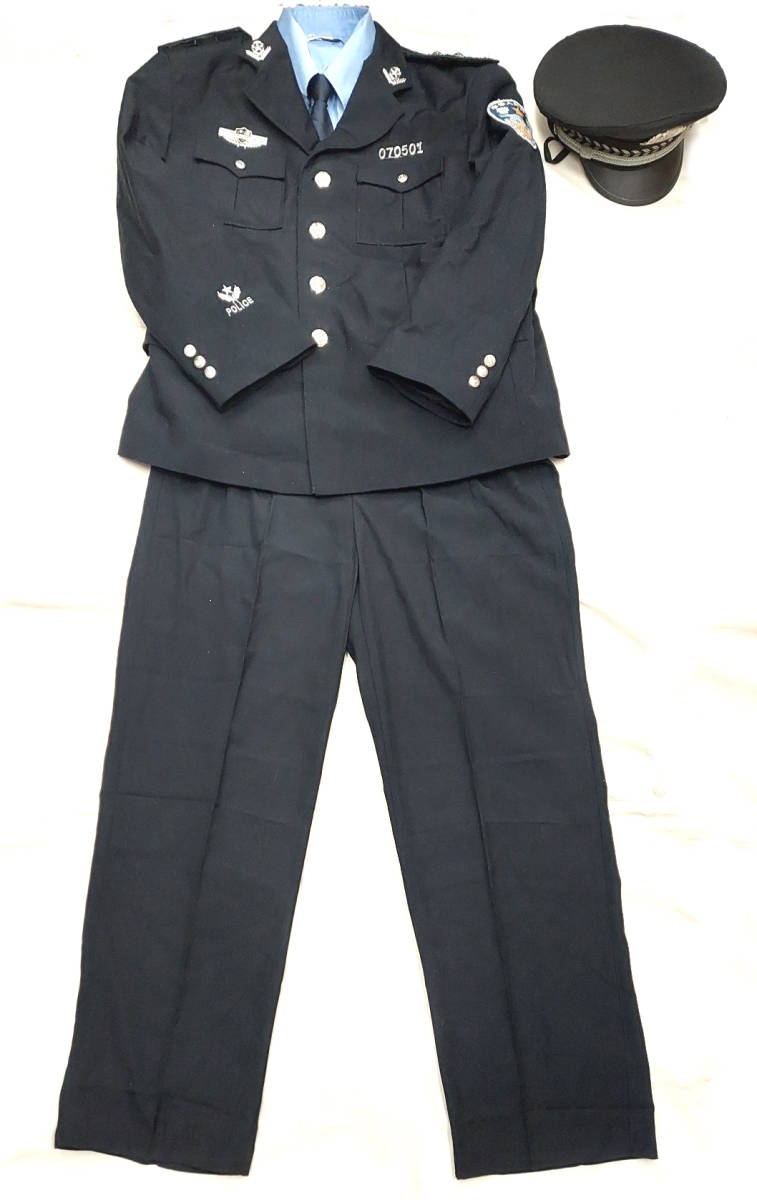中国警察公安 制服+制帽セット◆警察グッズ 演劇用 ドラマ小道具 コレクション