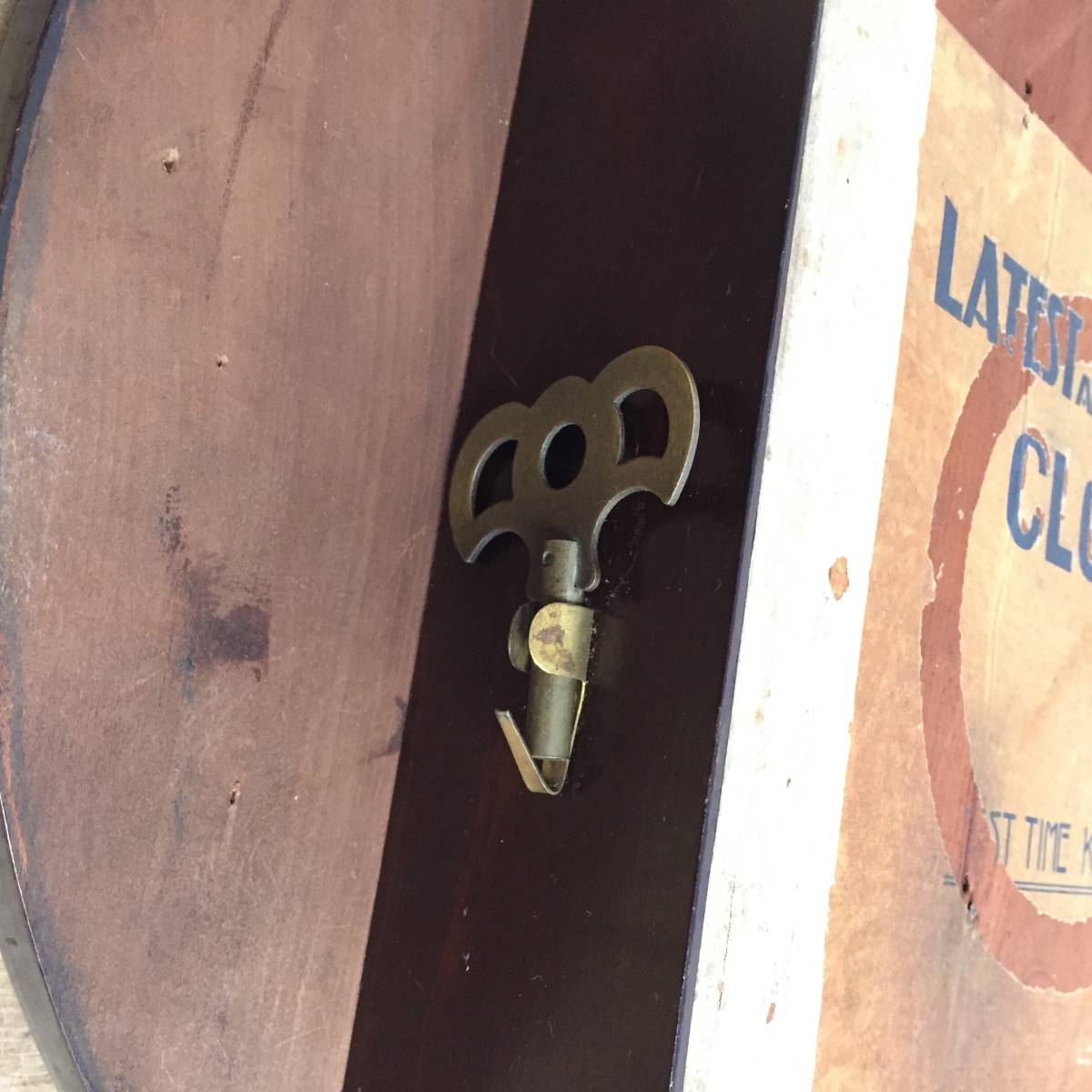 ▼エポック 掛時計 8DAYS ぜんまい式 木箱付 昭和初期購入 レトロ アンティーク LEVER ESCAPEMENT EPOCH