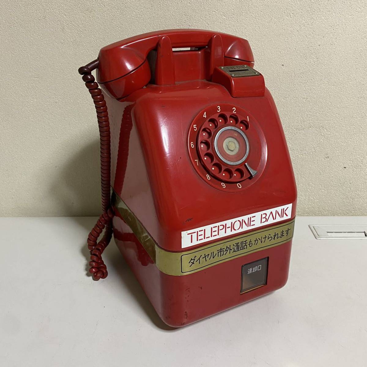 新作，2025 長期保管品 田村電機製作所 公衆電話 ダイヤル式電話機 昭和43年5月製造 TELEPHONE BANK 62/300 昭和レトロ 赤電話 電電公社(電話機)｜売買されたオークション情報、yahooの商品情報をアーカイブ公 電話機