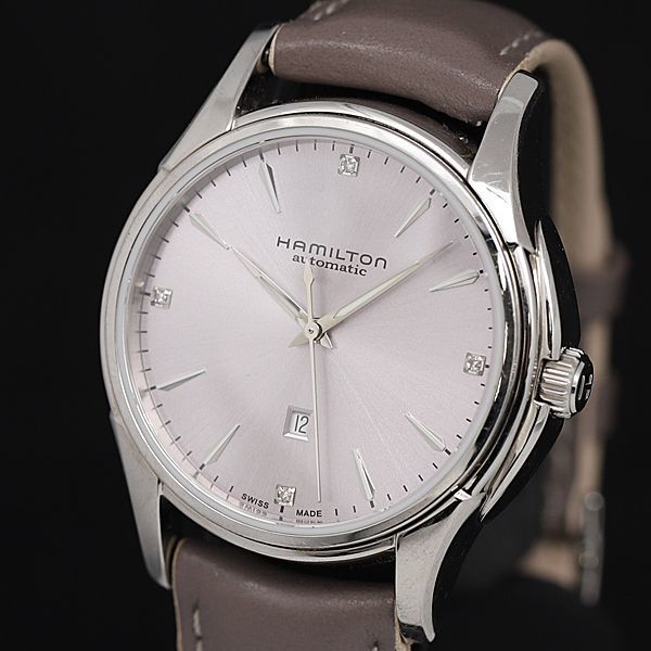 1円 稼働 良品 ハミルトン ジャズマスター H323150 AT/自動巻 ピンク文字盤 ボーイズ/メンズ腕時計 KOR 0729300