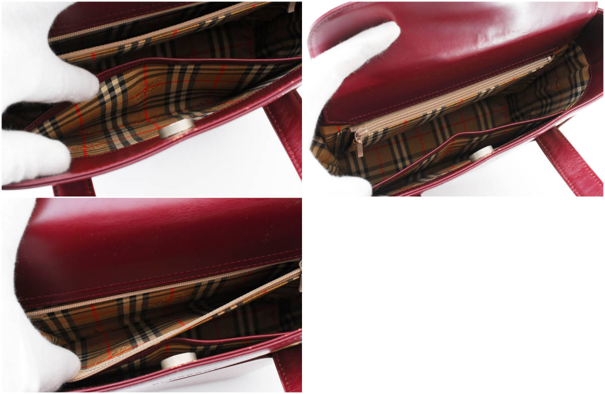 SALE，品質保証 1円 BURBERRY バーバリー ノバチェック レザー