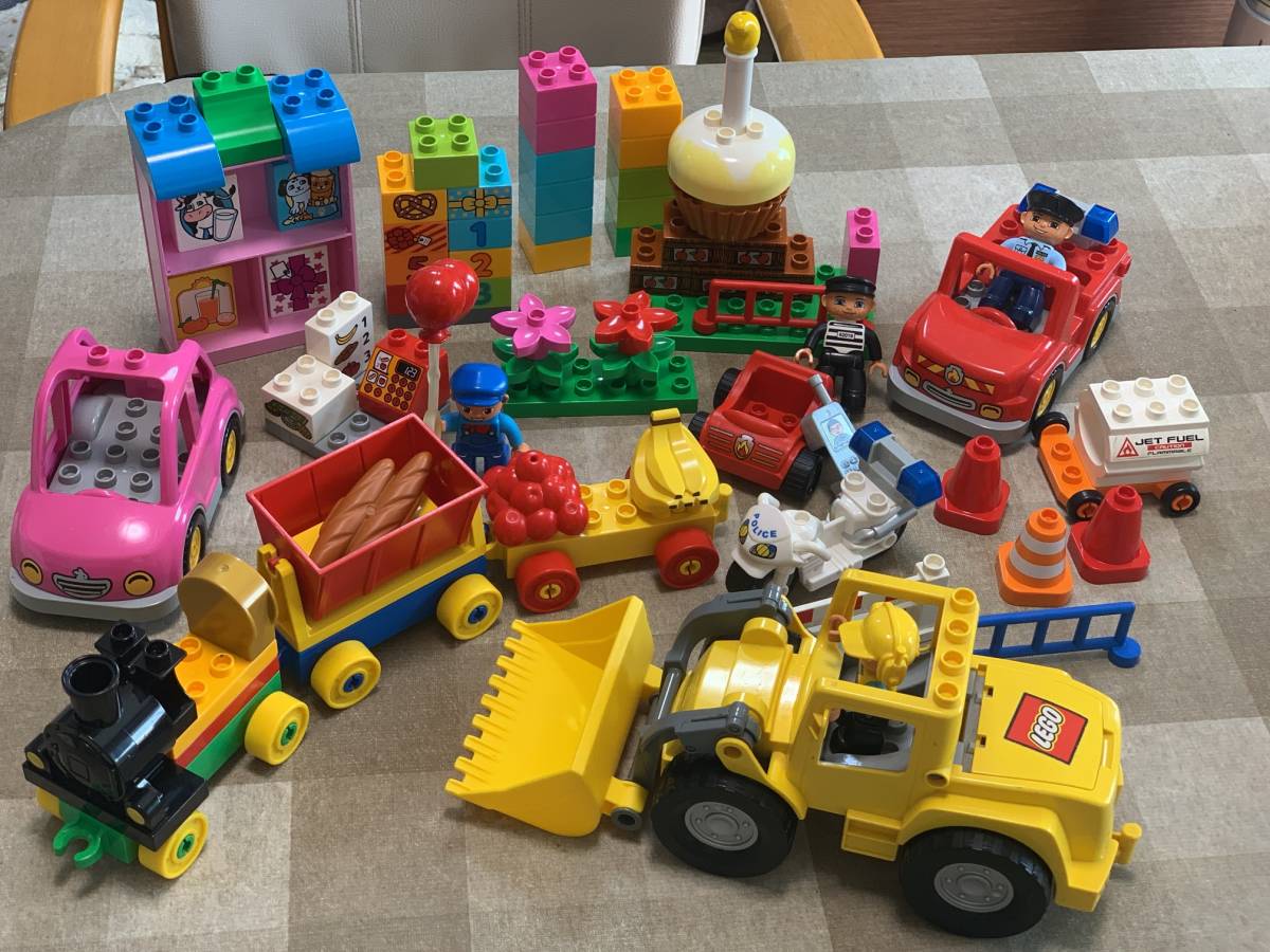 LEGO レゴデュプロ ブロック レア 車 汽車 バイク ブルドーザー 人形 お店 警察