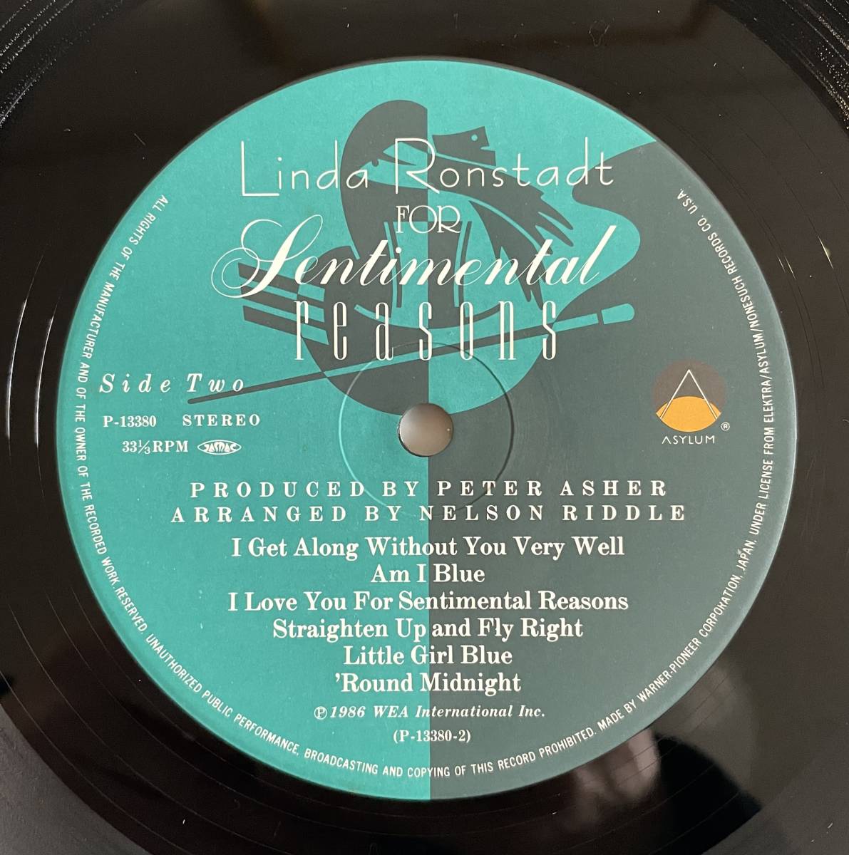 リンダ ロンシュタット / フォー センティメンタル リーズンズ P-13380 国内盤LPレコード帯付 LINDA RONSTADT FOR ...