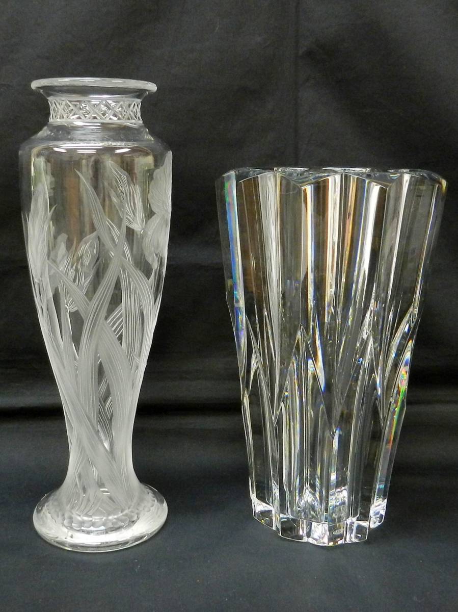 1000円スタート 花瓶 Baccarat バカラ TOTEM トテム スクエア 約高さ20