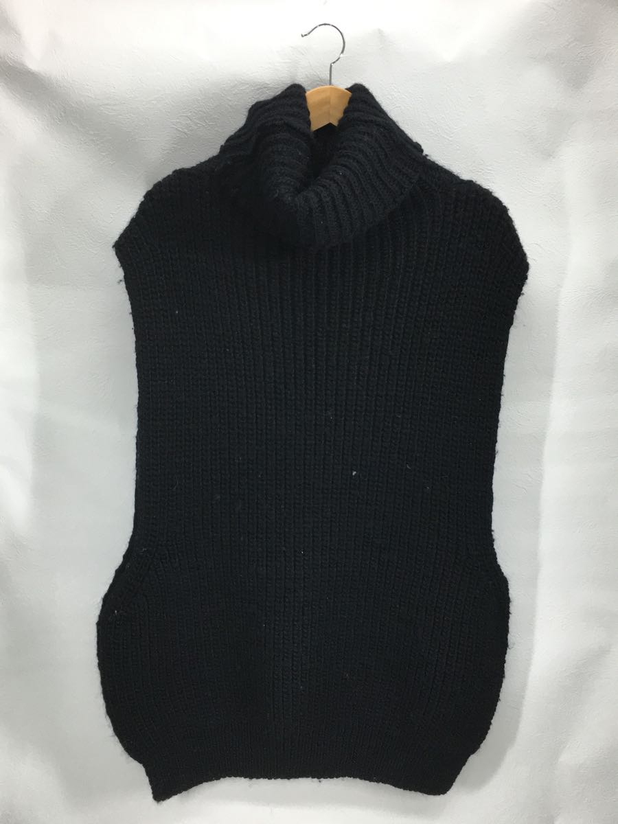 MAISON EUREKA◇TURTLE NECK WARMER VEST/FREE/ウール/BLK Neck Warmer