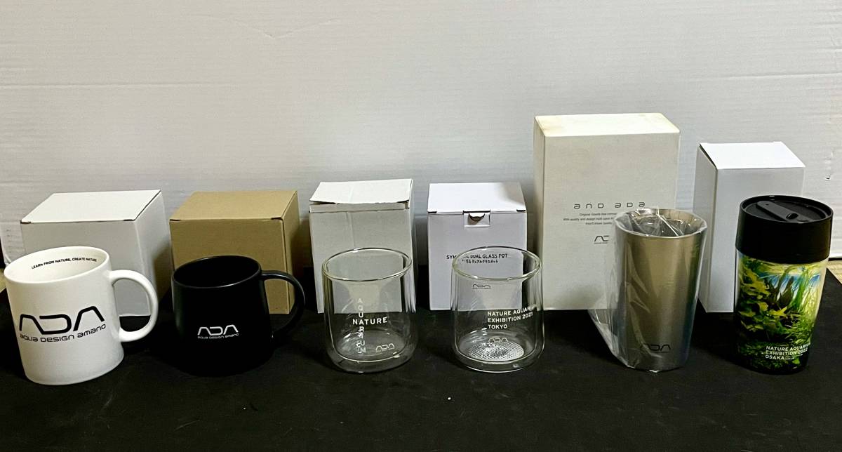 ☆ADAマグカップやガラスコップ限定品6種セット(魚、水草)｜売買  