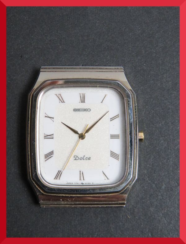 SEIKO DOLCE 7741-5130 タングステン 角型 稼働 メンズ セイコー 