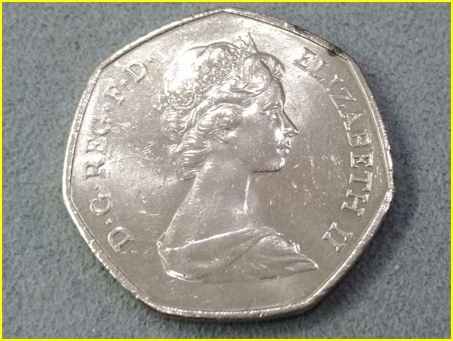イギリス 50ペンス 記念硬貨/1973年】 エリザベス2世/欧州経済共同体