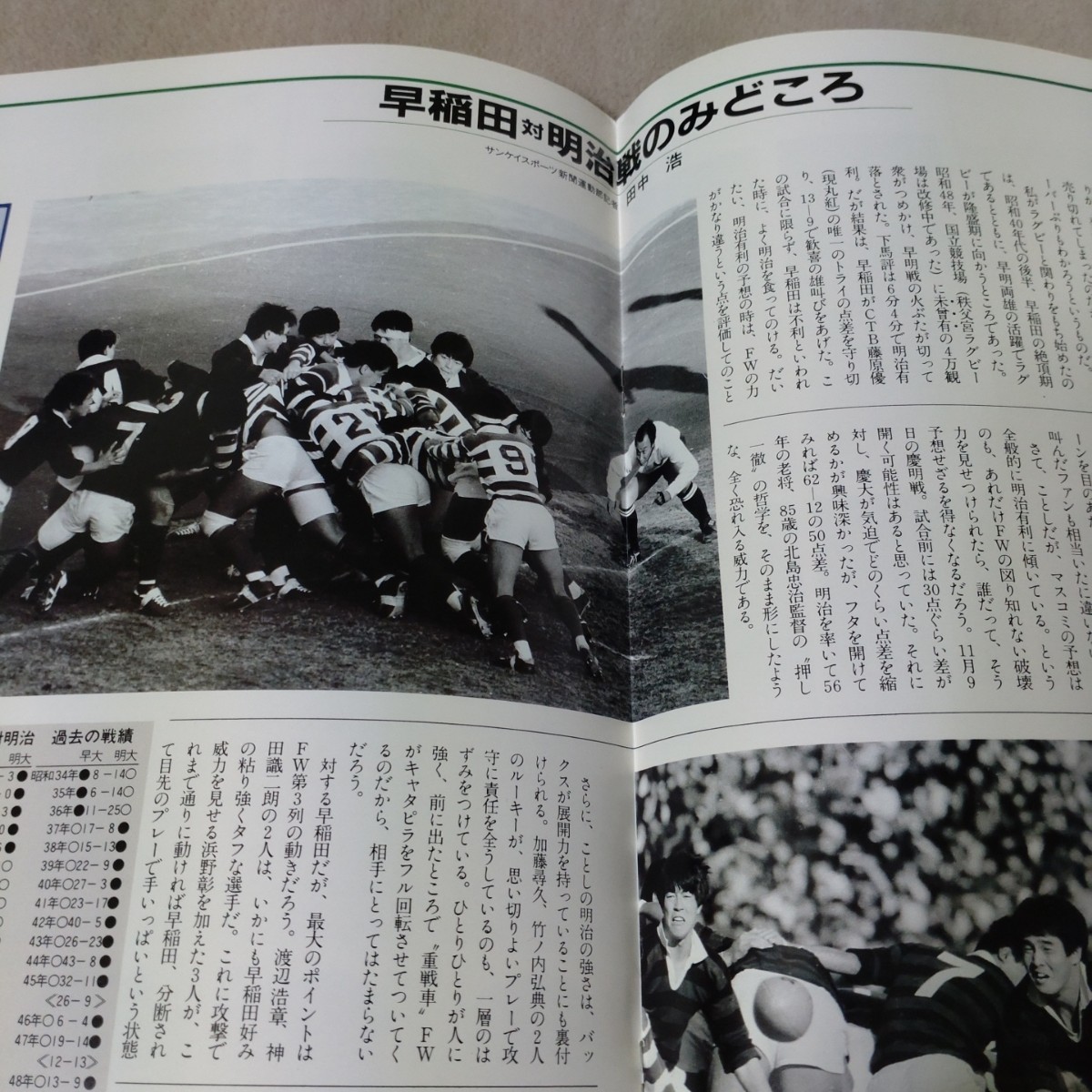 関東大学ラグビー対抗戦 '86観戦ガイド 早稲田編＆明治編 1986年