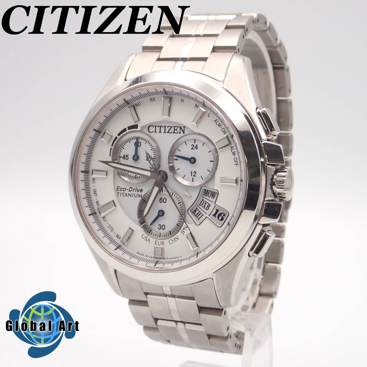 CITIZEN シチズン 腕時計 メンズ 極美品 エコドライブ クロノグラフ 