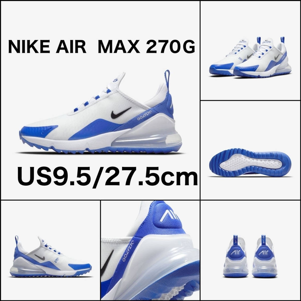 送料無料[27.5cm] NIKE AIR MAX 270G GOLF SHOES BLACK CK6483-106 US9