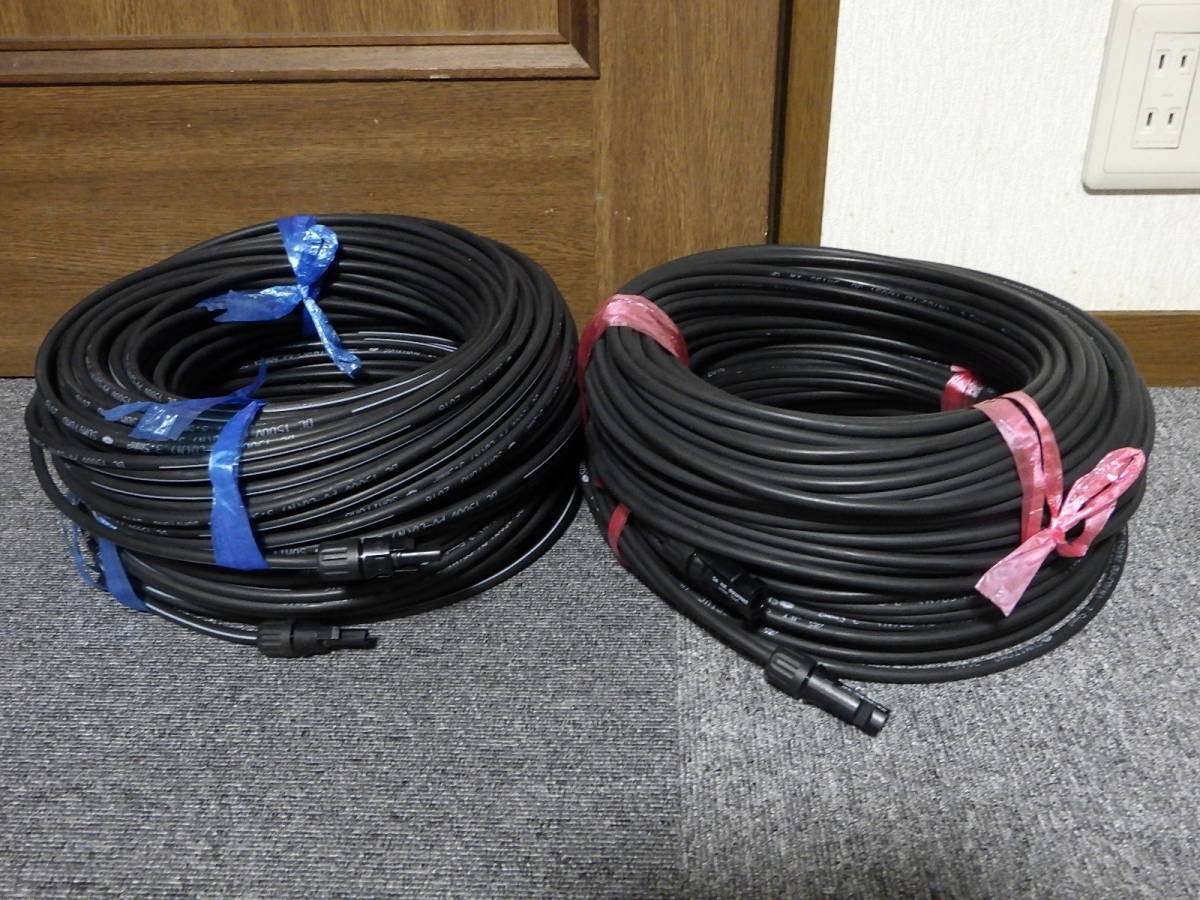 【送料無料】住友電工 PV-CQ 3.5sq 合計200ｍ MC4コネクタ付 50m 2組4本 1500V S-JET認証品 太陽光ケーブル ソーラー PV　管理用：03-(7)