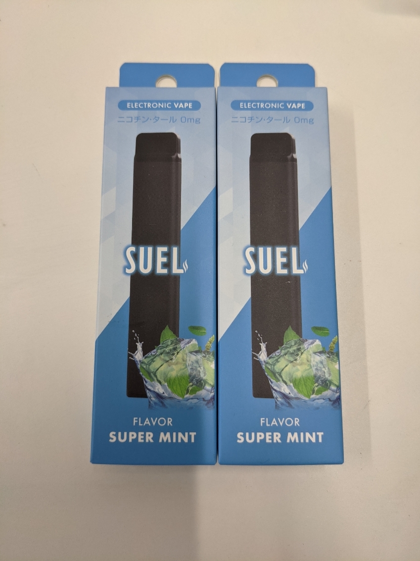 電子VAPE SUEL スーパーミント ２本セット 使い捨て VAPE ニコチン0 タール0 禁煙グッズ 