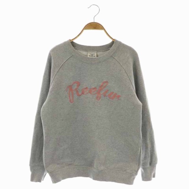 メゾンドリーファー 18AW 刺繍トレーナー スウェット カットソー 長袖 クルーネック プルオーバー F グレー ピンク /DO ■OS レディース