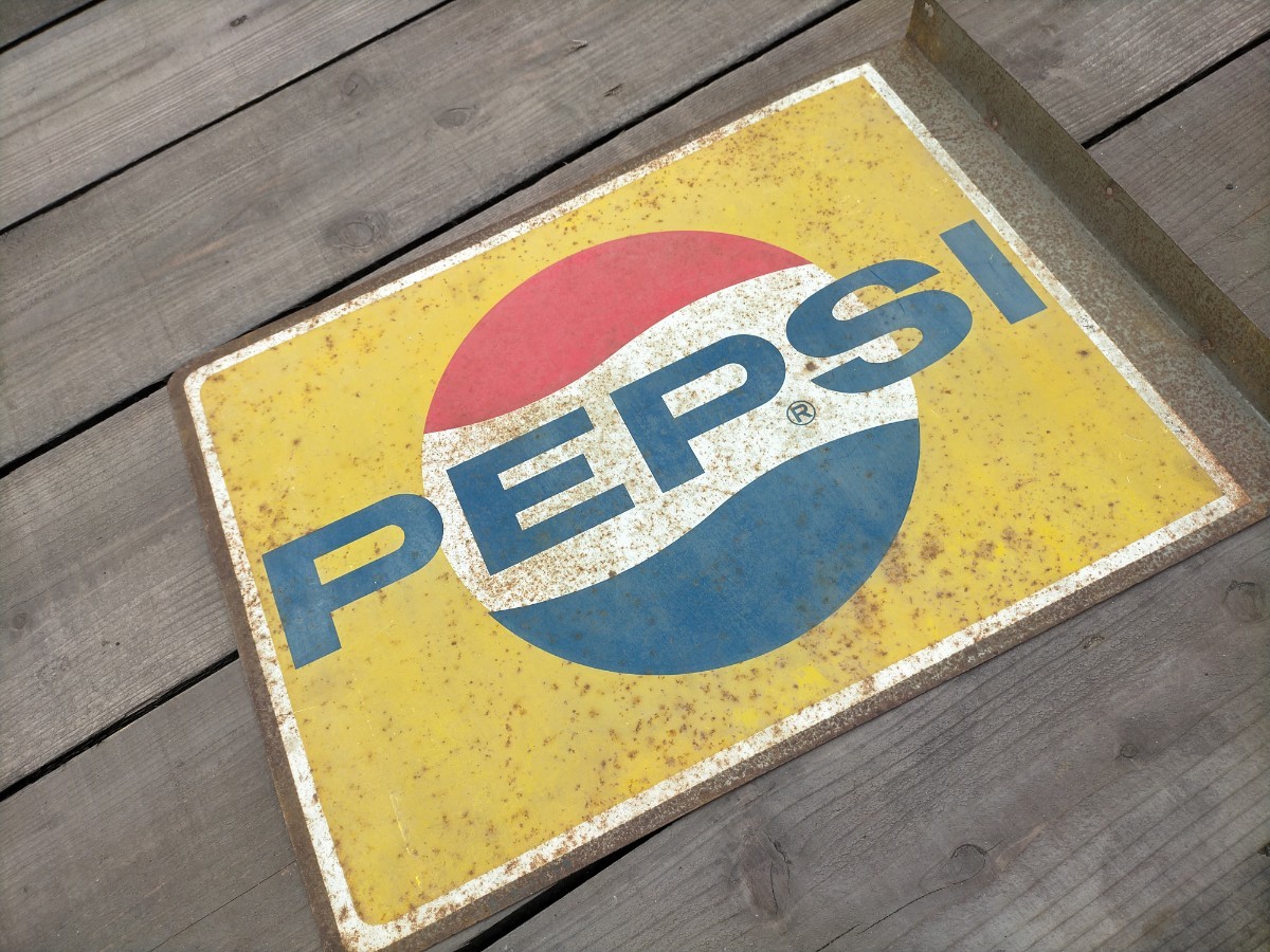 昭和レトロ ホーロー看板 PEPSI ペプシコーラ 看板ノベルティ両面看板