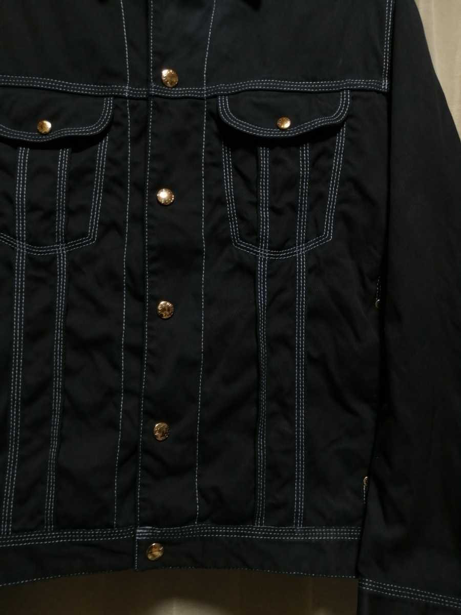 ゴールドブラックバイカラーデニム芸術的頂点最高傑作プレミアルイヴィトン ルイヴィトンロゴ金ゴールドボタンブラックデニムジャケット