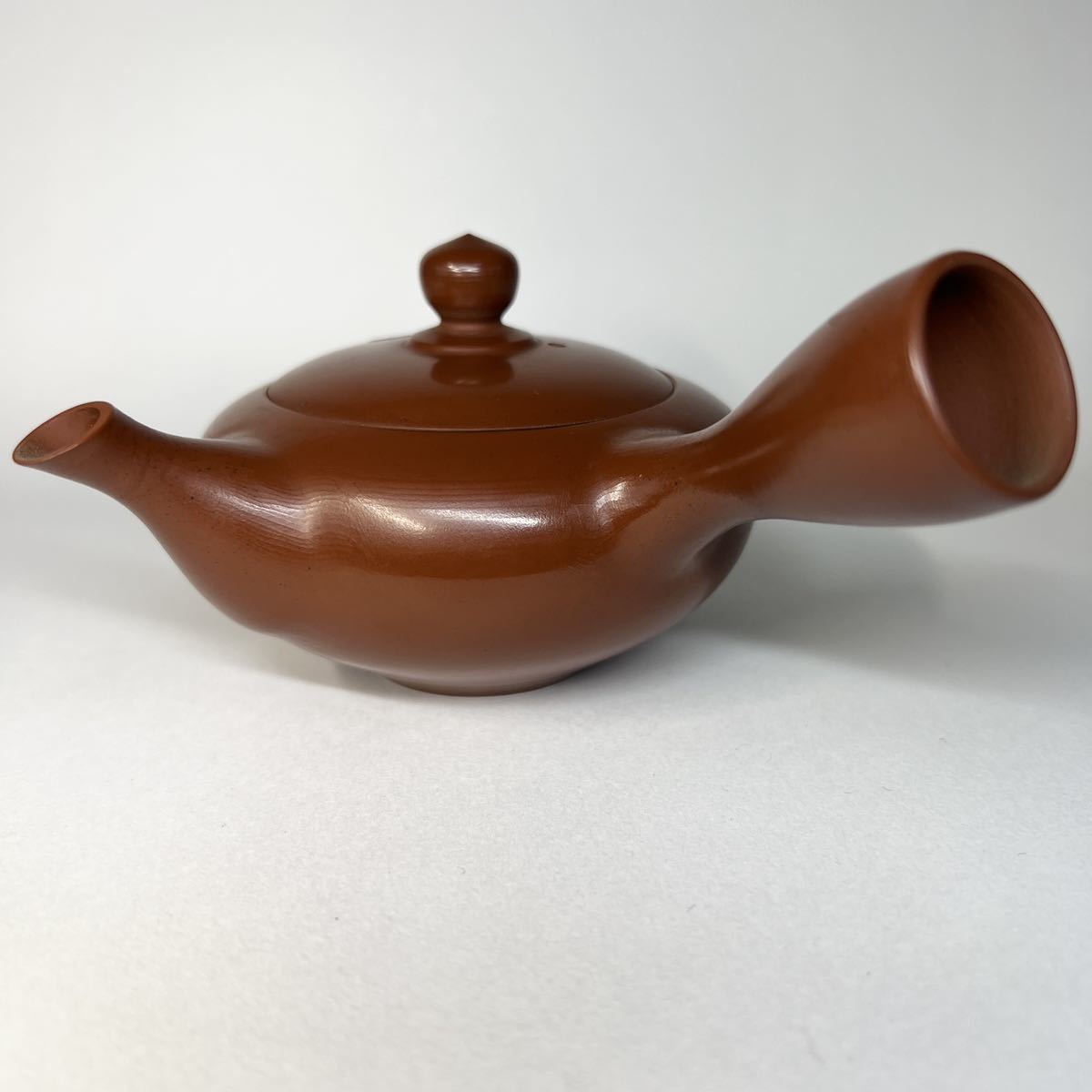 佐渡 吉陶 作 無名異焼 赤土朱泥 急須 未使用 茶注 煎茶道具 茶器