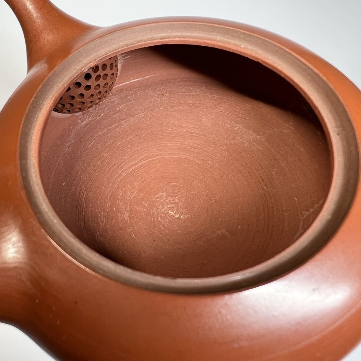 佐渡 吉陶 作 無名異焼 赤土朱泥 急須 未使用 茶注 煎茶道具 茶器