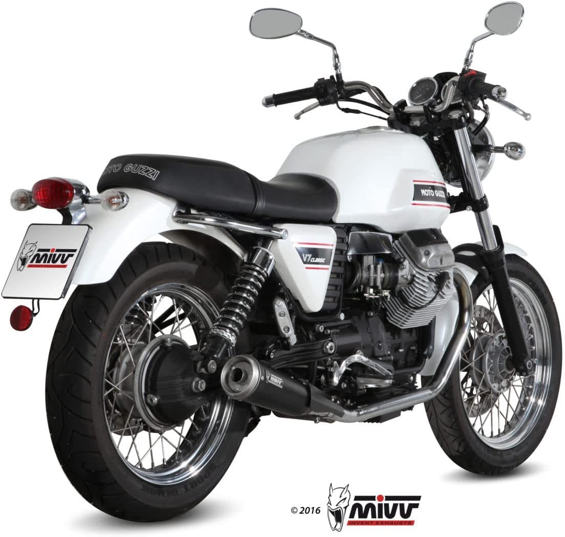 MIVV MOTO GUZZI V7 CLASSIC/SPECIAL (08-16) SPORT GHIBLI INOX NERO