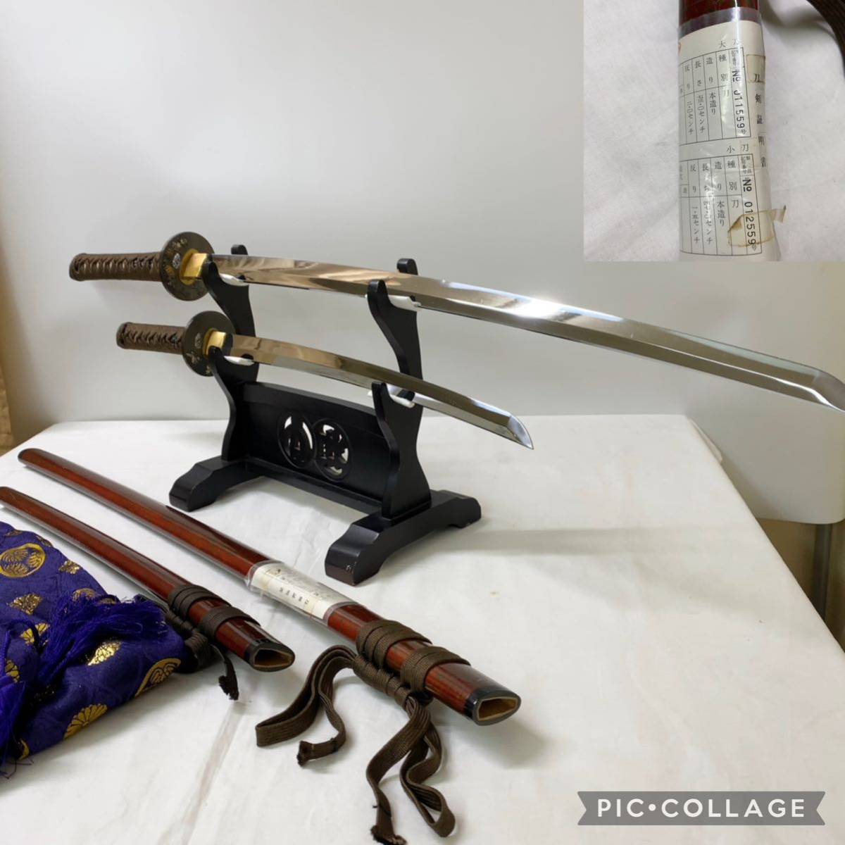 脇差 模造刀 日本刀 美術刀剣 模造刀⁄模擬刀 金 【刀身美品】