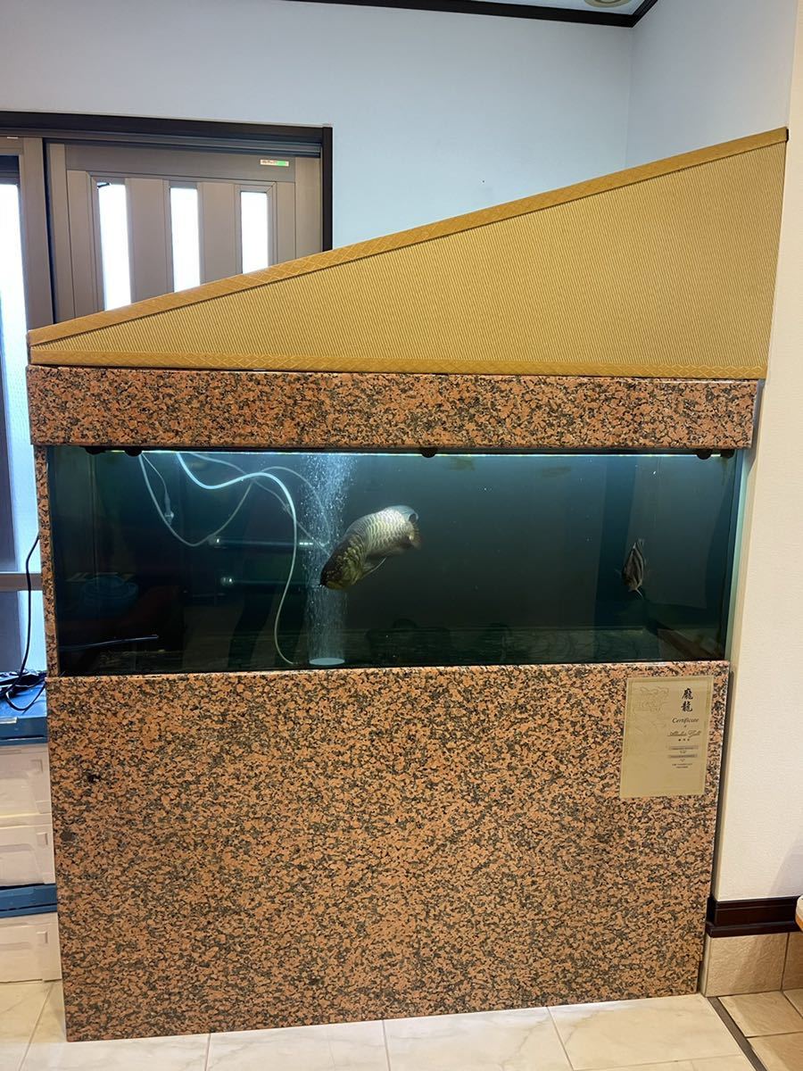 150cm×60cm×60cm ブラック水槽 御影石貼り 引き取り限定 アクリル水槽