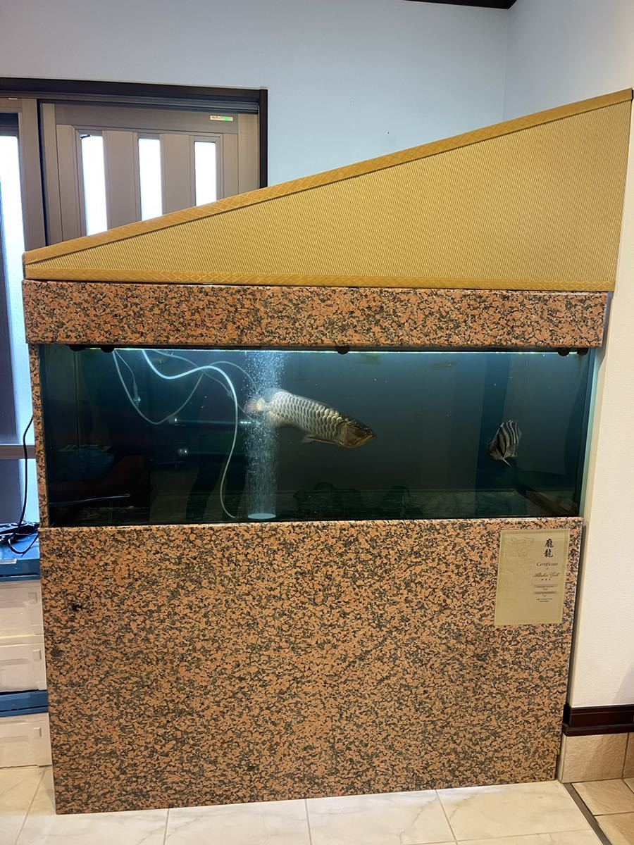 150cm×60cm×60cm ブラック水槽 御影石貼り 引き取り限定 アクリル水槽