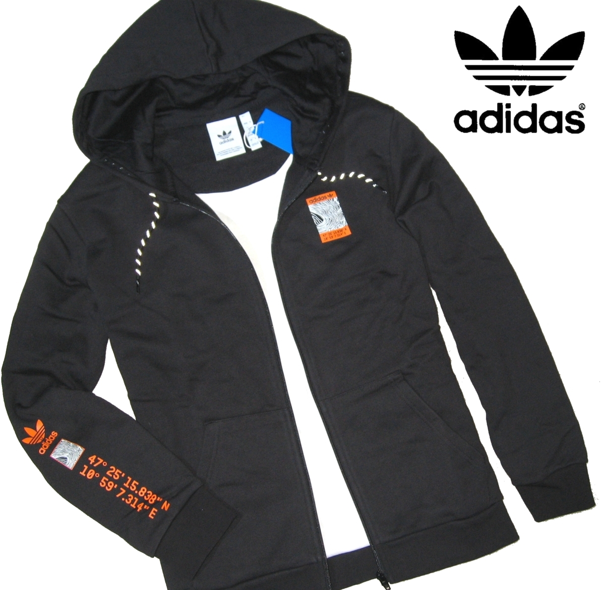 新品ラス1 M ▼ アディダス・オリジナルス adidas originals ▼ ライトスエット パーカー トラックトップ ジャージ ジャケット 黒 スエット